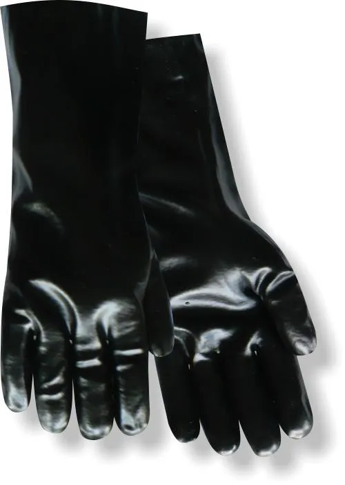 Red Steer B-12 12" Gauntlet Interlock Lined PVC Coated Gloves (One Dozen)