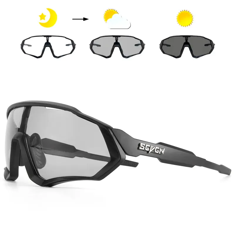 SCVCN Photochromic Sunglasses MTB Cycling Glasses Men Women Outdoor Running Polarized Goggles UV400 Safety Bike Bicycle Eyewear