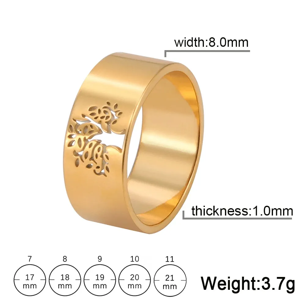 Stainless Steel Viking Tree of Life Finger Rings