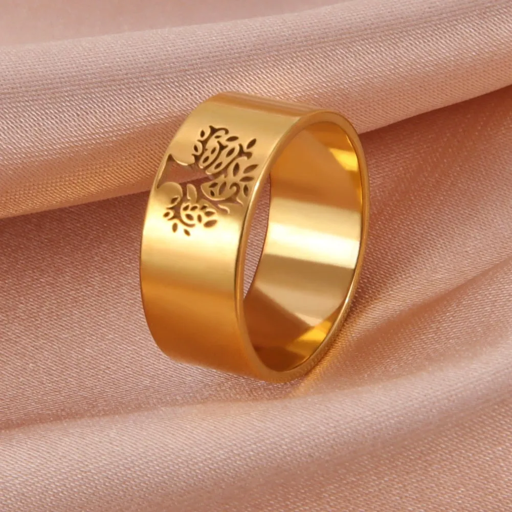 Stainless Steel Viking Tree of Life Finger Rings