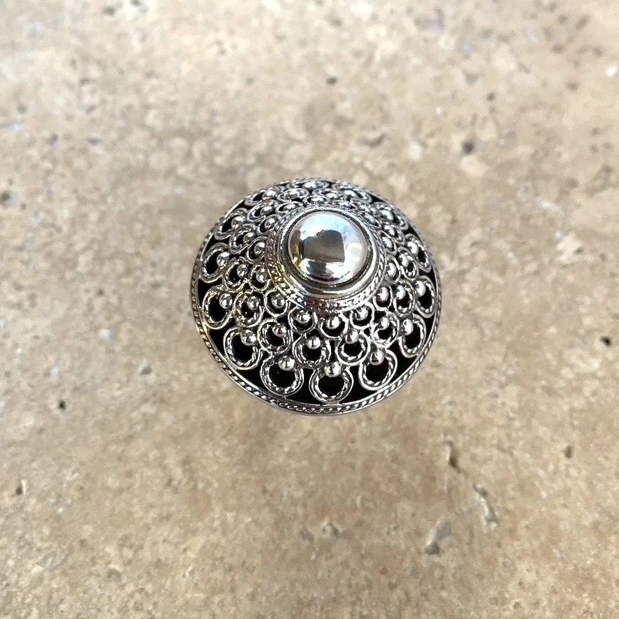 Sterling Silver Filigree Cone Ring - 02