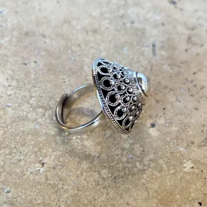 Sterling Silver Filigree Cone Ring - 02