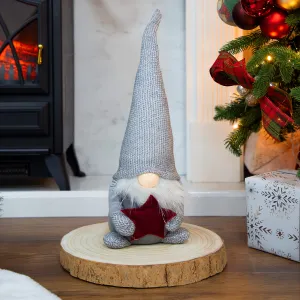 The Christmas Workshop Felt Gnome Ornament/Festive Collectable Gonk/Woolen Decoration and Sizes (Grey Seated)