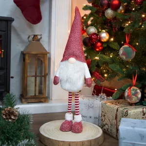 The Christmas Workshop Felt Gnome Ornament/Festive Collectable Gonk/Woolen Decoration and Sizes (White & Red Standing)