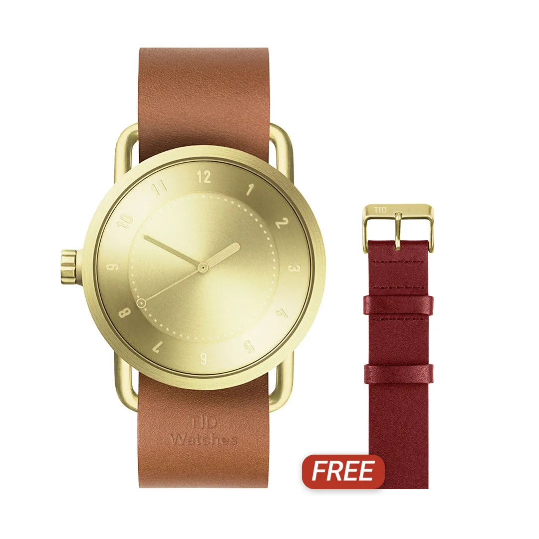 TID No.1 Gold Dial / Tan Leather Strap / Gold Buckle