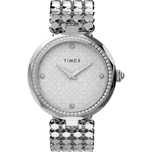 Timex Women 34 mm Size Silver-Tone Dial Analog Watch -TW2V02600