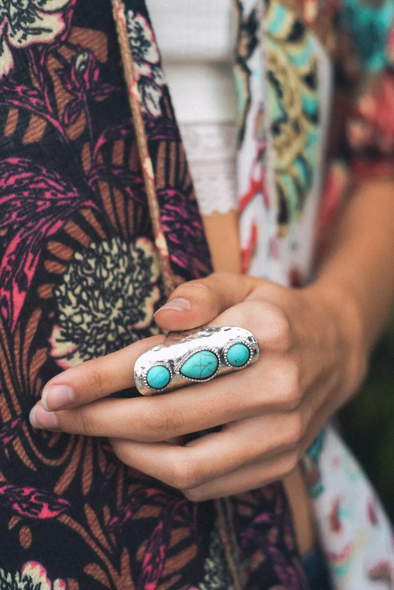 Waterfall Droplet Turquoise Stone Ring