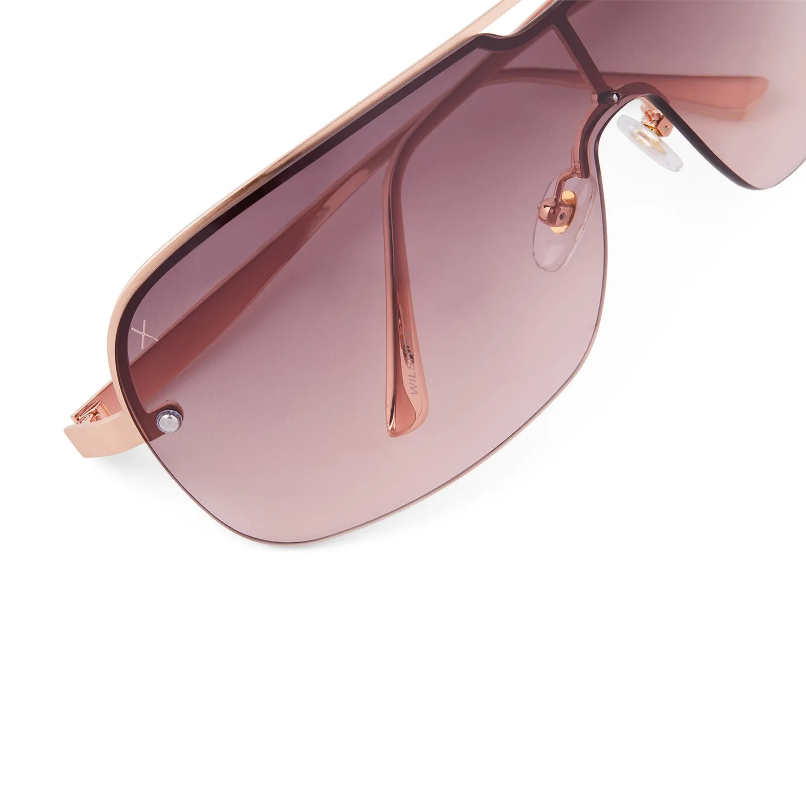 wilshire - brushed rose gold   rose gradient sunglasses