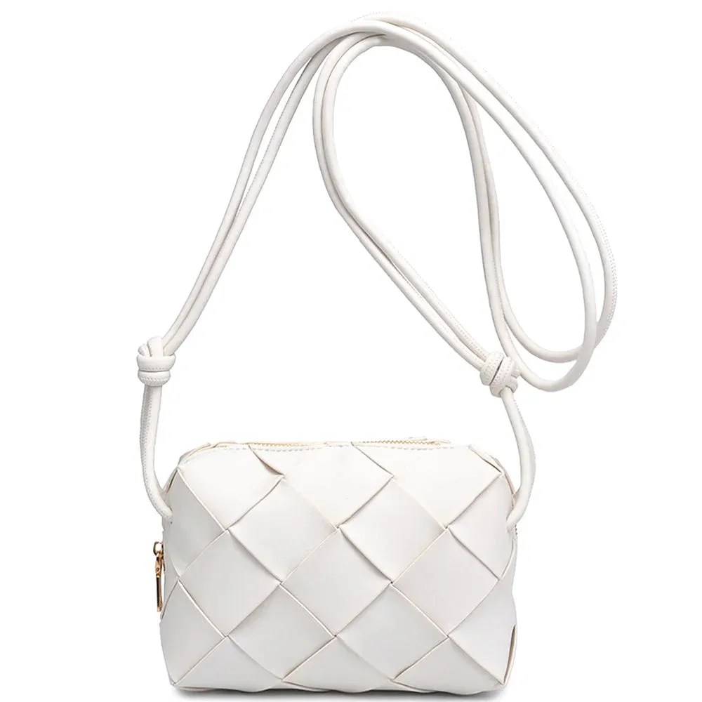 Woven Knotted Strap Kennedy Crossbody Bag