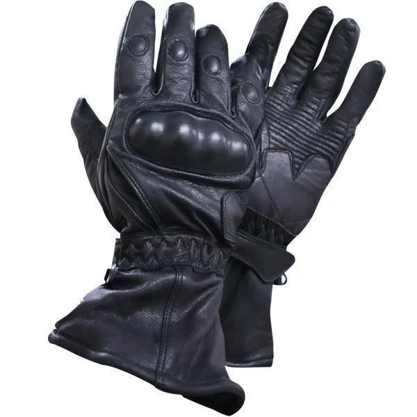 Xelement XG815 Men's Black Leather Motorcycle Winter Gloves