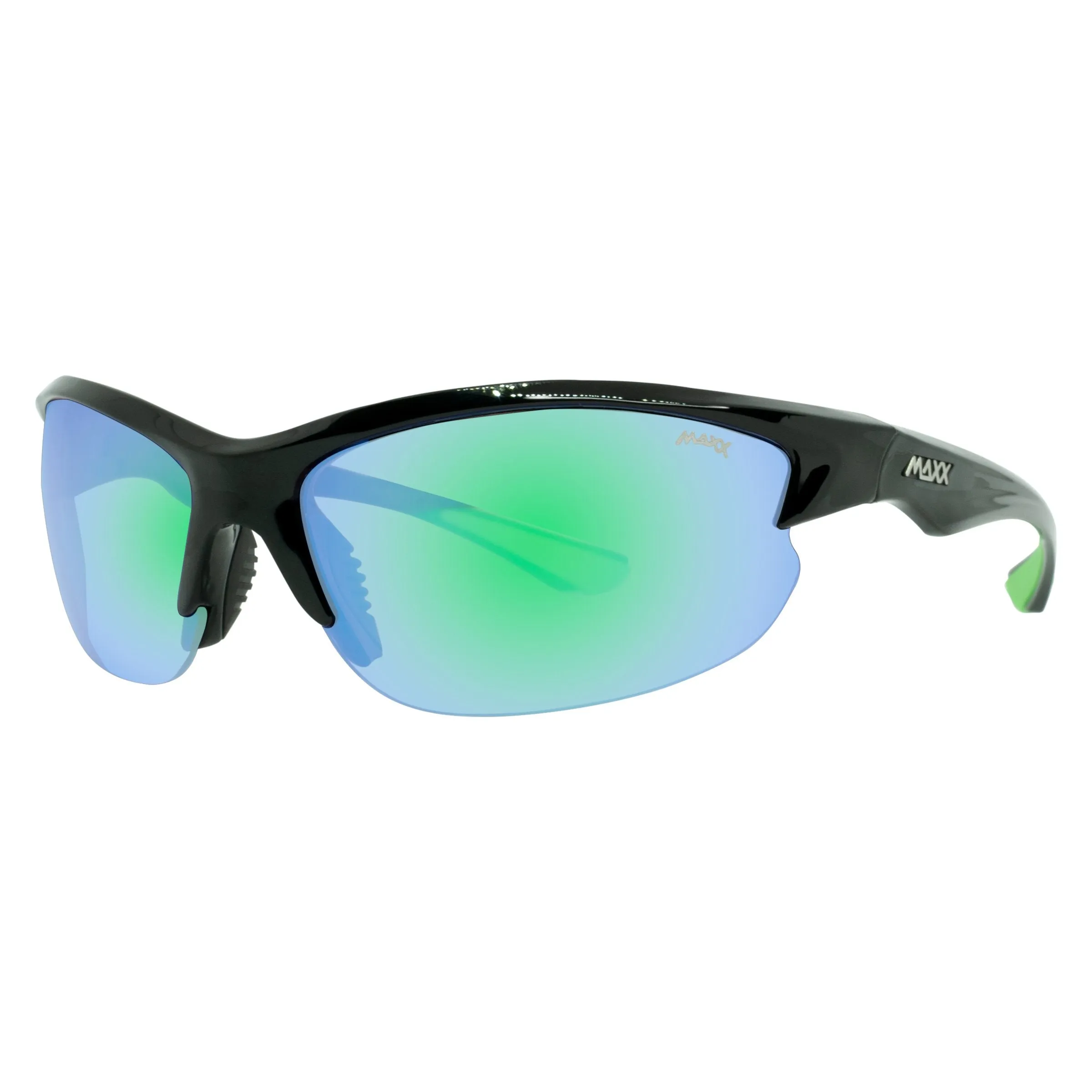 XT Mirrored Smoke Sunglasses - Black & Green Accents