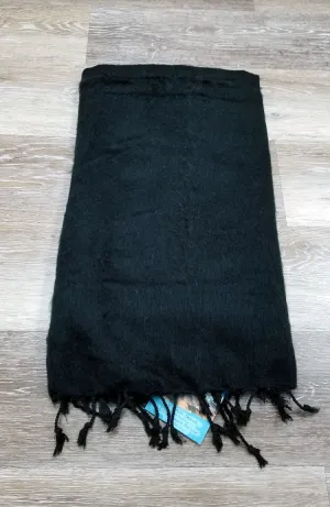 Yak Wool & Cotton Shawl ~ Black